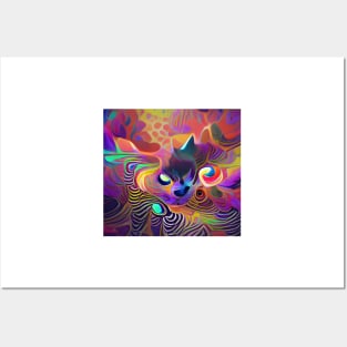 Psychedelic Cat Posters and Art